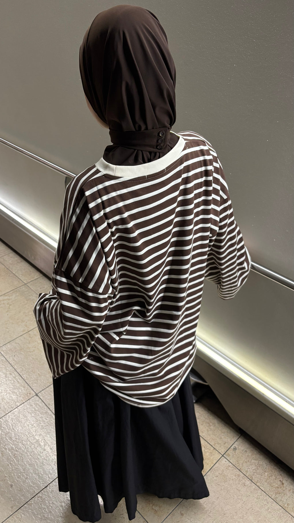 T-shirt Yara – Marron rayé blanc